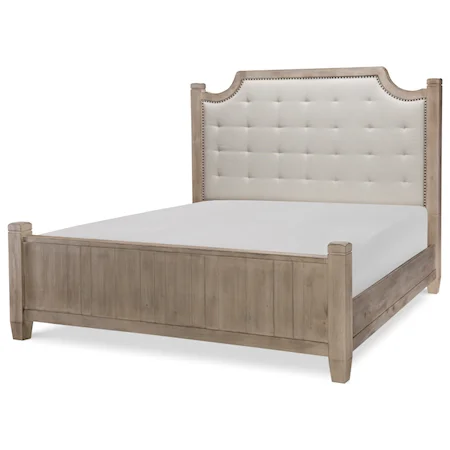 King Upholstered Low Post Bed